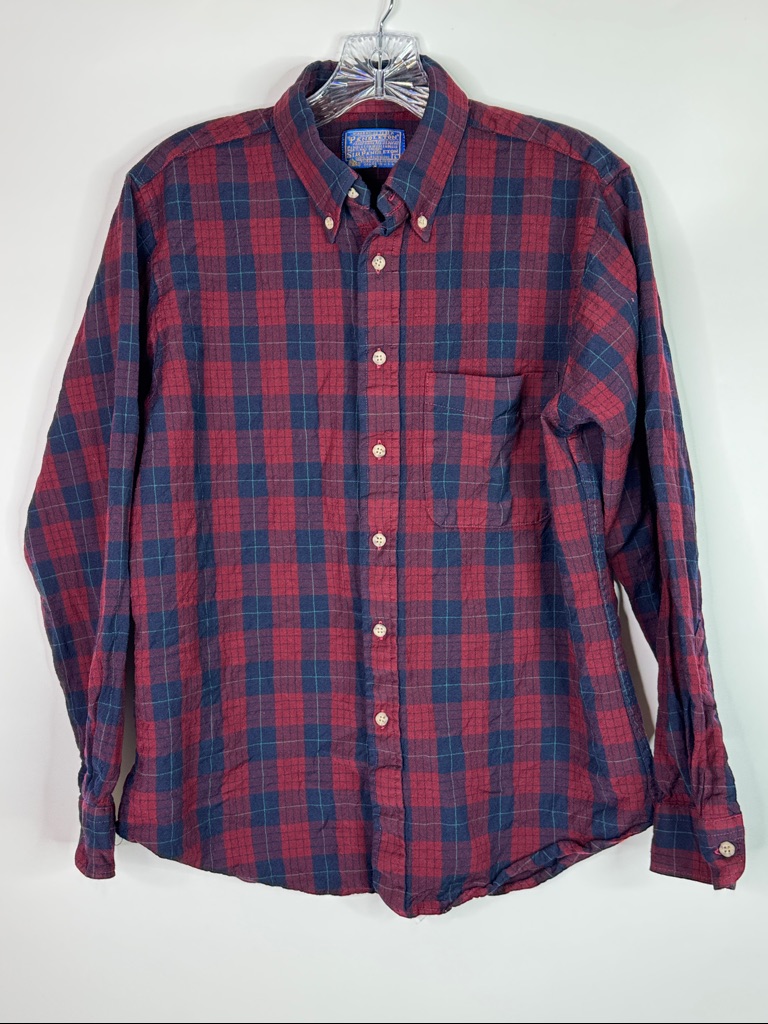 Vintage Pendleton Authentic Robinson Dress Tartan Button Up Shirt Size Large